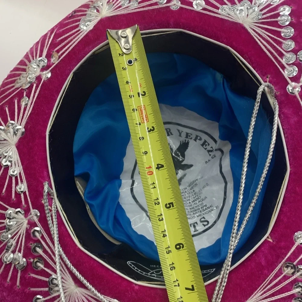 Salazar Yepez Pink Silver Sombrero Hat Made in Mexico HT6832 - Picture 11 of 14